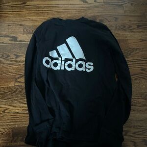 Adidas Men's Black Sweatshirt with White Logo